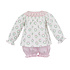 Petit Bebe Holiday Pink Wreath Printed Knit Bishop Bloomer Set