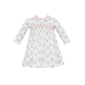 Petit Bebe Holiday Pink Wreath Print Knit Dress