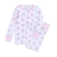 Magnolia Baby Santa Baby Pink Long Pajamas