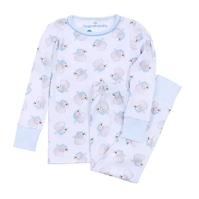 Magnolia Baby Santa Baby Lt Blue Long Pajamas