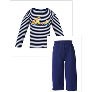 Claire & Charlie Crane Navy Stripe Pant Set