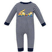 Claire & Charlie Crane Navy Stripe Long Romper