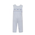 Petit Bebe Santa Face Lt. Blue Knit Boy's Long Jon Jon