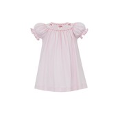 Petit Bebe Santa Face Pink Knit SS Bishop Dress