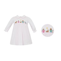 Petit Bebe Nativity Pink Stripe Knit LS Dress