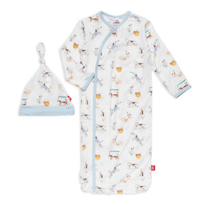 Magnetic  Me Howlarious Organic Cotton Gown & Hat NB-3M
