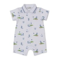 Kissy Kissy Golf Championship Printed Lt Blue Short Playsuit