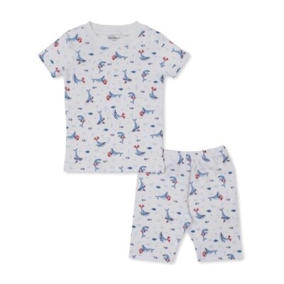 Kissy Kissy *PRE-ORDER*Tropical Whales Printed Blue Short Snug PJ Set