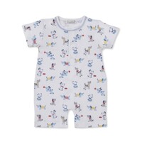 Kissy Kissy Puppy Patch Printed Short Playsuit