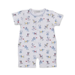 Kissy Kissy Puppy Patch Printed Short Playsuit
