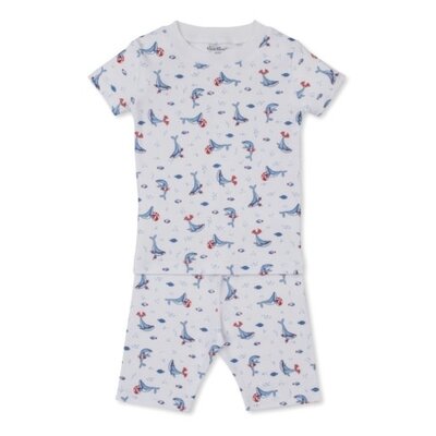 Kissy Kissy Tropical Whales Printed Blue Short Snug PJ Set