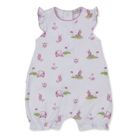 Kissy Kissy Golf Championship Printed Pink Short Playsuit
