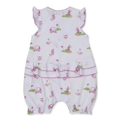 Kissy Kissy Golf Championship Printed Pink Short Playsuit