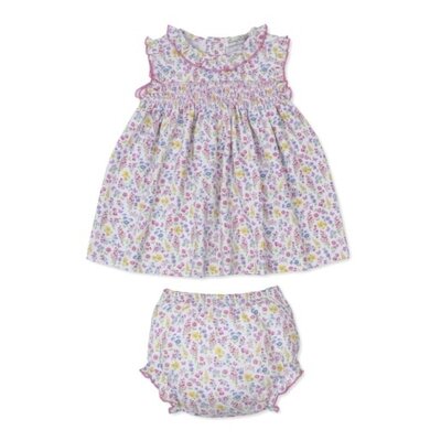 Kissy Kissy Pastel Gardens Printed Smocked Dress Set