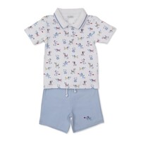 Kissy Kissy Puppy Patch Printed Bermuda Set
