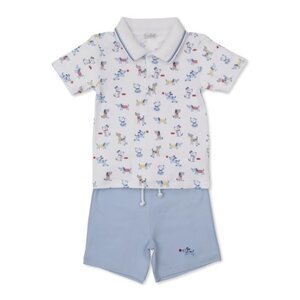 Kissy Kissy Puppy Patch Printed Bermuda Set