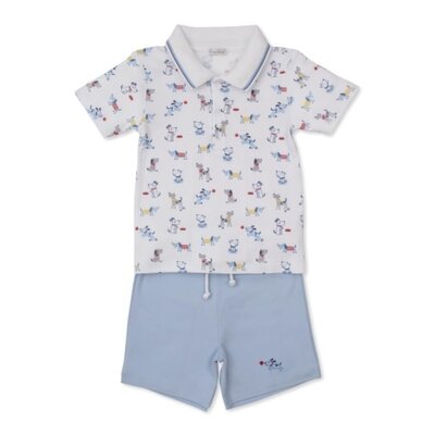 Kissy Kissy Puppy Patch Printed Bermuda Set