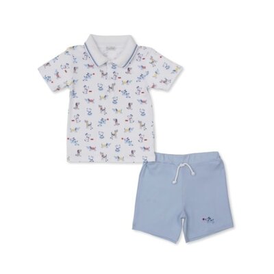 Kissy Kissy Puppy Patch Printed Bermuda Set