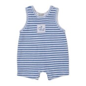 Kissy Kissy *PRE-ORDER*Whale Pods Lt Blue Terry Striped Sleeveless Playsuit