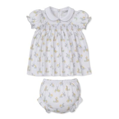 Kissy Kissy Baby's First Easter Printed Smocked Dress Set