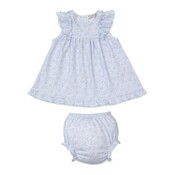 Kissy Kissy Country Gardens Lt Blue Printed Dress Set