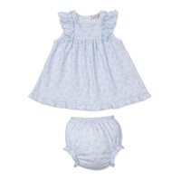 Kissy Kissy Country Gardens Lt Blue Printed Dress Set