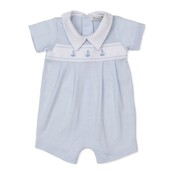 Kissy Kissy Classic Treasures Lt Blue Stripe Sailboat Short Playsuit