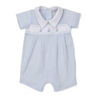 Kissy Kissy Classic Treasures Lt Blue Stripe Sailboat Short Playsuit
