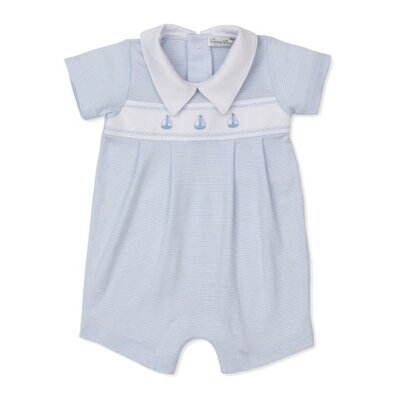 Kissy Kissy *PRE-ORDER*Classic Treasures Lt Blue Stripe Sailboat Short Playsuit