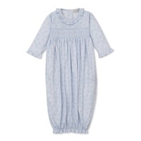 Kissy Kissy Country Gardens Lt Blue Printed Smocked Sack