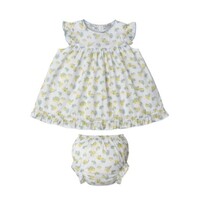Kissy Kissy Lemon Blossoms Printed Woven Dress Set