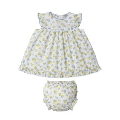 Kissy Kissy Lemon Blossoms Printed Woven Dress Set