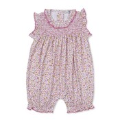 Kissy Kissy Blossoming Bows Printed Smocked Short Playsuit
