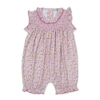Kissy Kissy Blossoming Bows Printed Smocked Short Playsuit