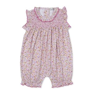 Kissy Kissy Blossoming Bows Printed Smocked Short Playsuit