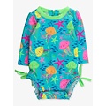 RuffleButts + RuggedButts Neon Jelly Time Long Sleeve One Piece Rash Guard