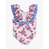 RuffleButts + RuggedButts Pink Lobster Lagoon Bow V-Back One Piece Swimsuit