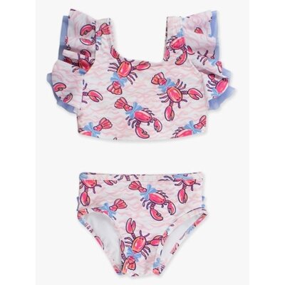 RuffleButts + RuggedButts Pink Lobster Lagoon Butterfly Tankini