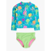 RuffleButts + RuggedButts Neon Jelly Time Long Sleeve Zipper Rash Guard 2-Piece