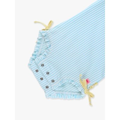 RuffleButts + RuggedButts Seersucker Long Sleeve One Piece Rash Guard Swimsuit, with Signature Rear Ruffles