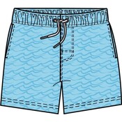 RuffleButts + RuggedButts Blue Breeze Bay Color Changing Performance Hybrid Swim Trunks