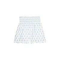 Little English | BISBY Shirred Ruffle Shorts - Blue Tulip Block Print