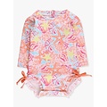RuffleButts + RuggedButts Sunset Seashells Long Sleeve One Piece Rash Guard