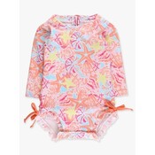 RuffleButts + RuggedButts Sunset Seashells Long Sleeve One Piece Rash Guard