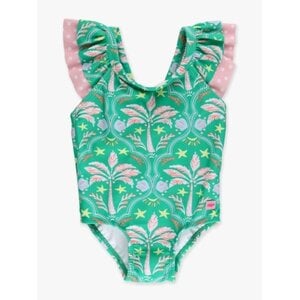 RuffleButts + RuggedButts Coconut Cabana Bow V-Back One Piece Swimsuit