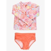 RuffleButts + RuggedButts *PRE-ORDER*Sunset Seashells Long Sleeve Zipper Rash Guard 2-Piece