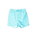 RuffleButts + RuggedButts Bright Aqua Gingham Swim Trunks