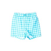 RuffleButts + RuggedButts *PRE-ORDER*Bright Aqua Gingham Swim Trunks