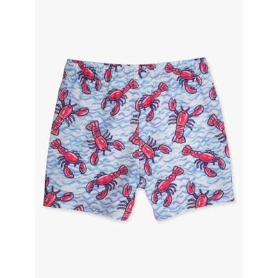 RuffleButts + RuggedButts Blue Lobster Lagoon Performance Hybrid Swim Trunks