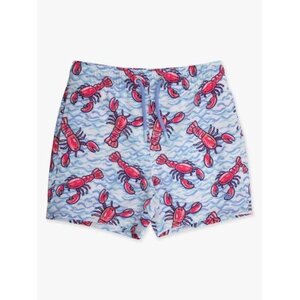 RuffleButts + RuggedButts Blue Lobster Lagoon Performance Hybrid Swim Trunks